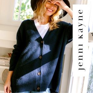 Jenni Kayne RARE Cashmere Cocoon Cardigan Sweater Navy Blue Extra Small